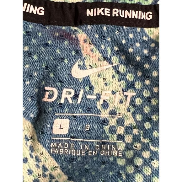Nike Running Dry Fit Large Top Reflection Blue Green Athletic Sports SU170812NIG - Picture 9 of 11